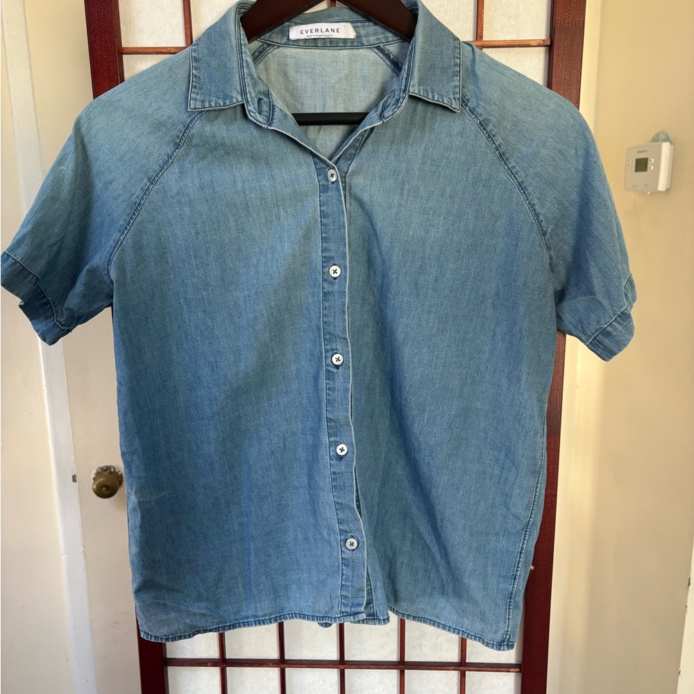 Everlane Light Blue Short Sleeve Shirt